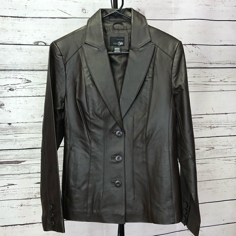 East 5th NWT Leather Jacket Brown Sable Medium